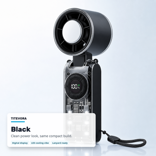 Black TITEVORA GlacierFlow X1 portable turbo cooling fan