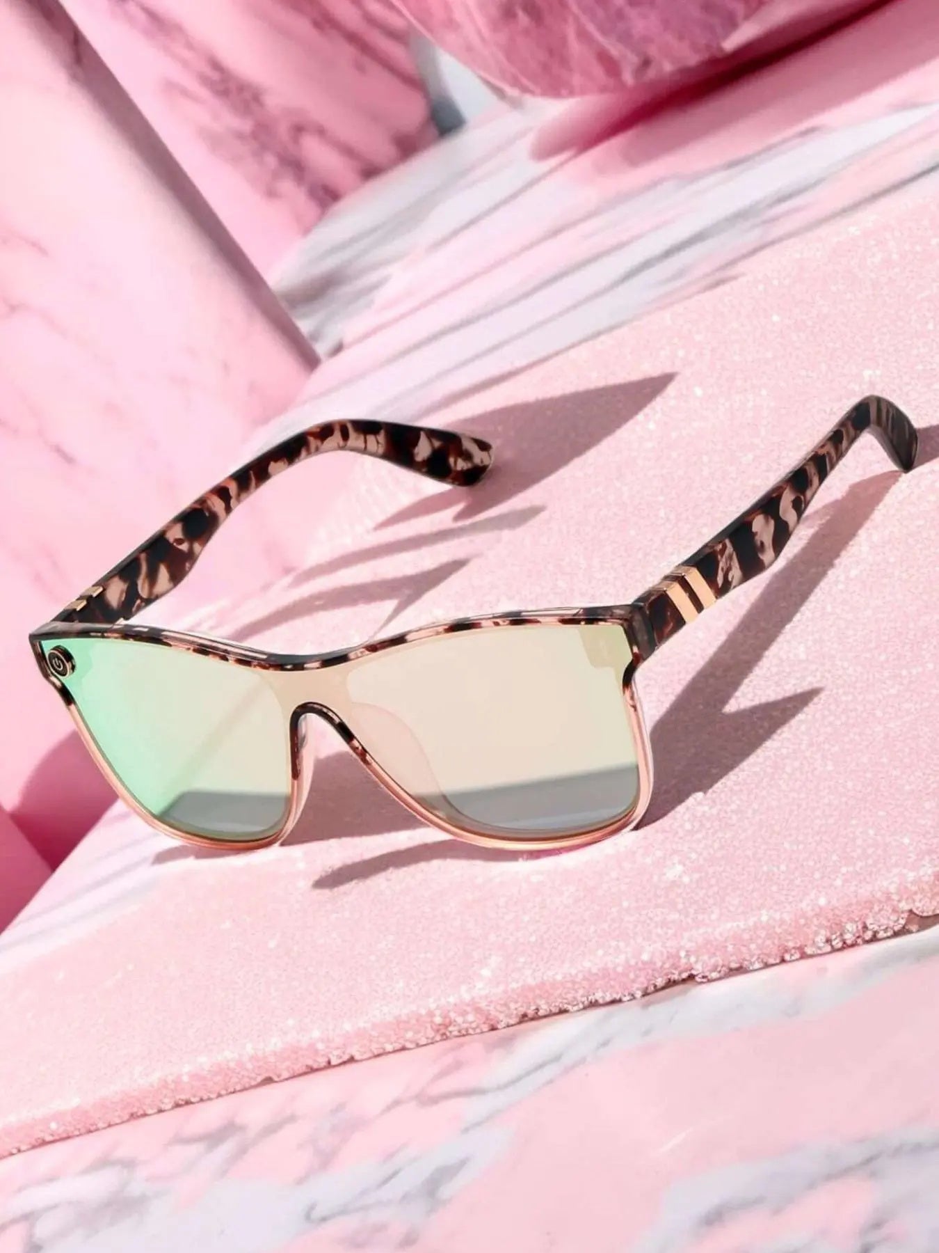 vevolora Riviera Multicolor1 tortoise flat-top mirrored sunglasses