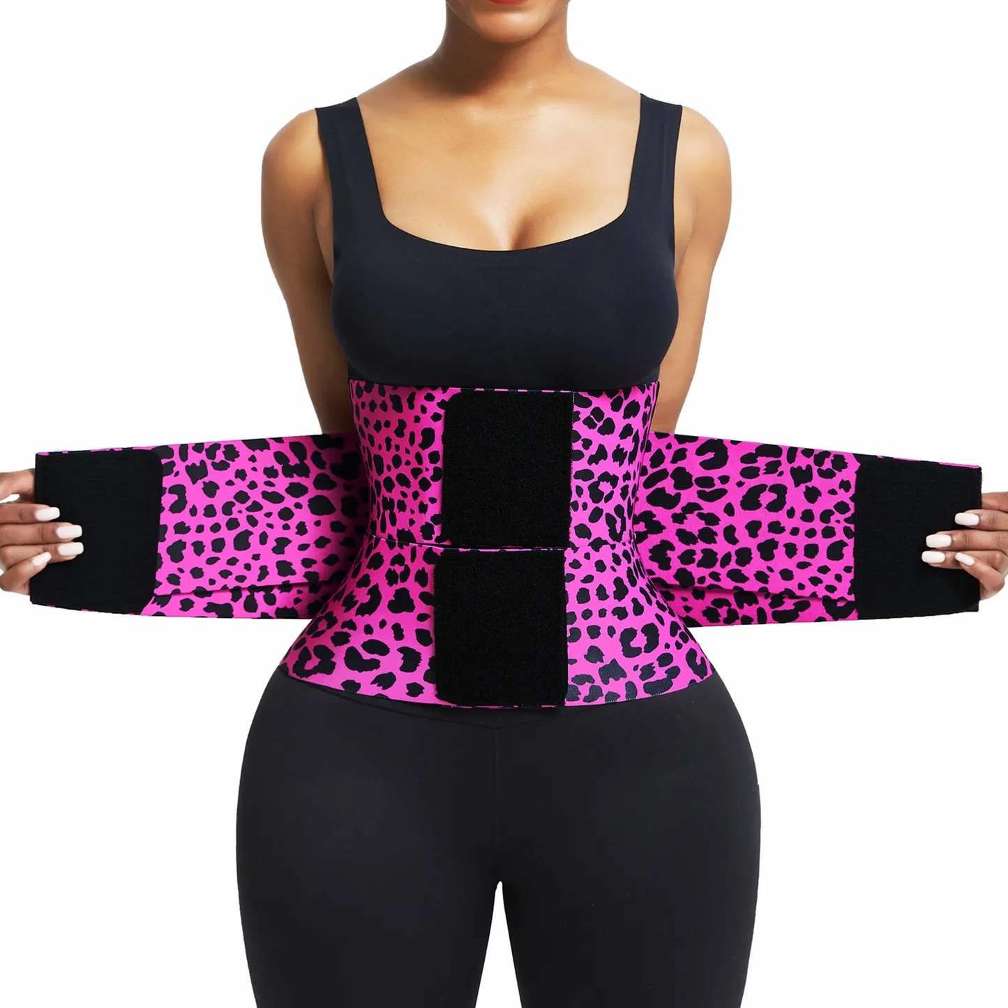 vevolora Purple Leopard Print adjustable waist cincher and sweat belt