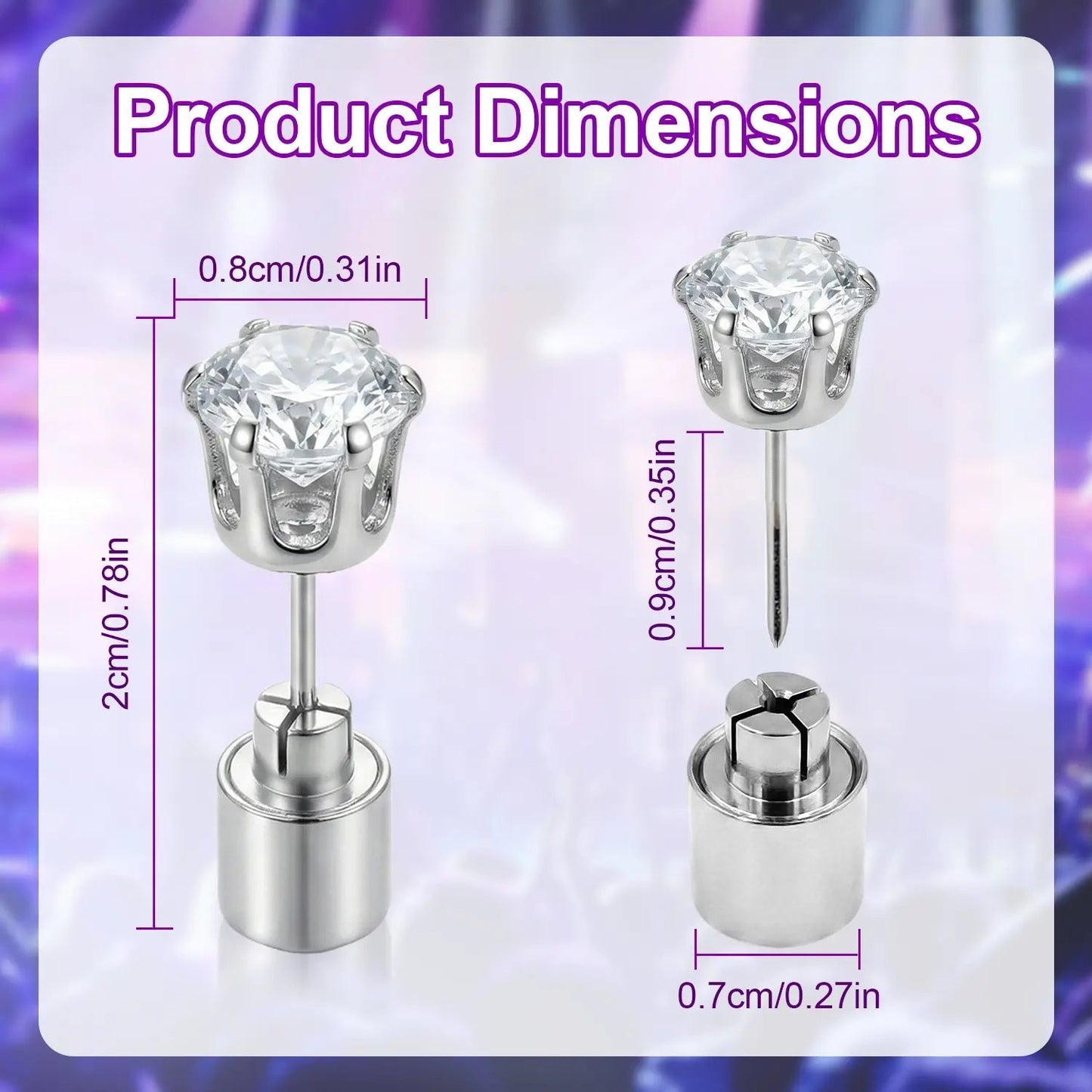 vevolora PrismCrown LED earring dimensions