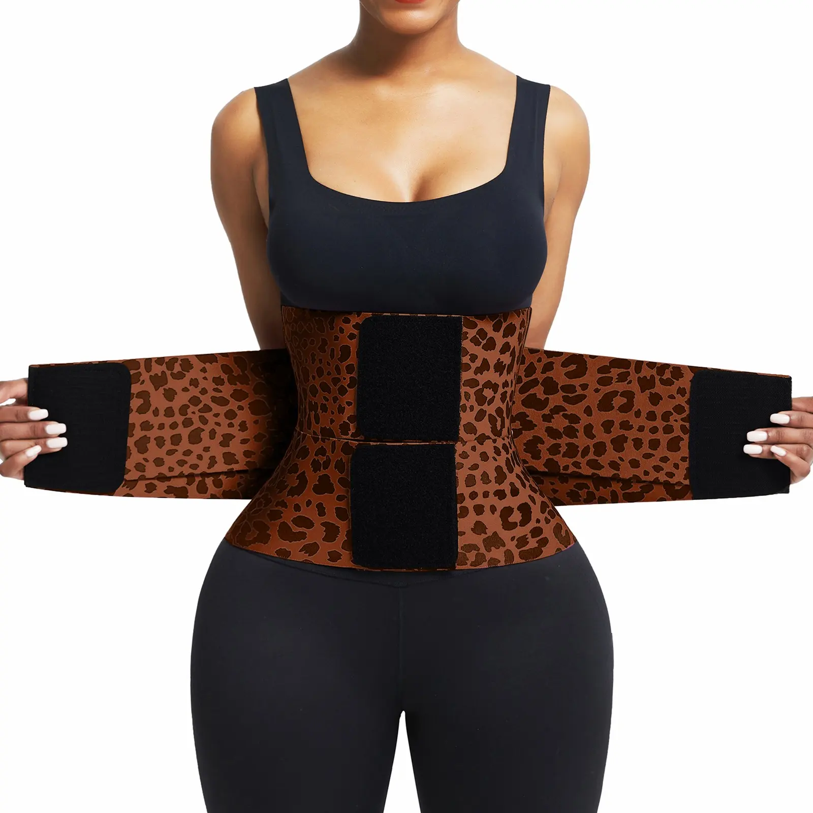 vevolora leopard print adjustable waist cincher and sweat belt
