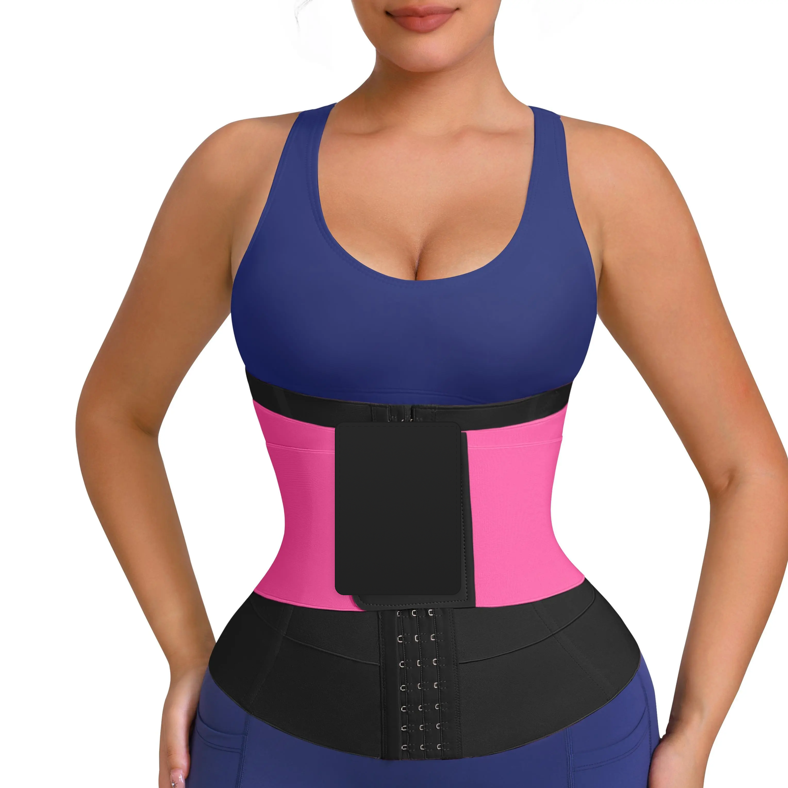 vevolora Raspberry Pink-with hook and eye adjustable waist cincher and sweat belt