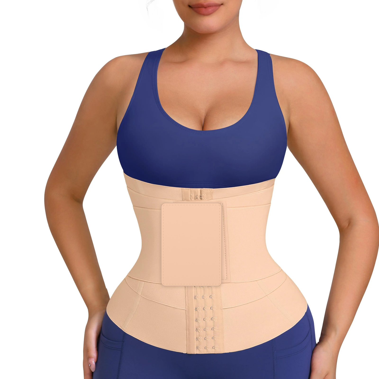 vevolora Khaki Color-with hook and eye adjustable waist cincher and sweat belt
