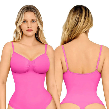 vevolora Thong-bright pink seamless shaping bodysuit