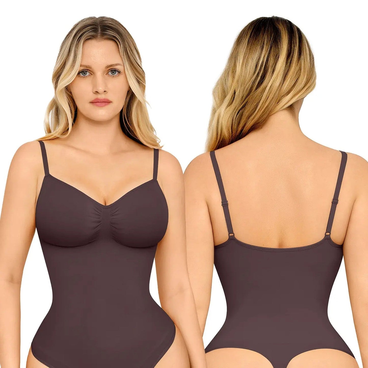vevolora Thong-Chocolate seamless shaping bodysuit