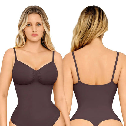 vevolora Thong-Chocolate seamless shaping bodysuit