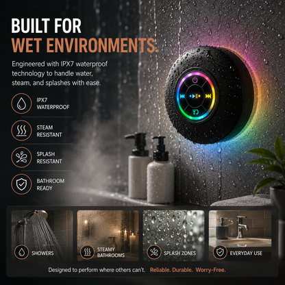 AQUABEAT™ Waterproof RGB Shower Speaker System