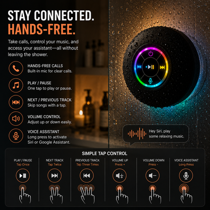 AQUABEAT™ Waterproof RGB Shower Speaker System