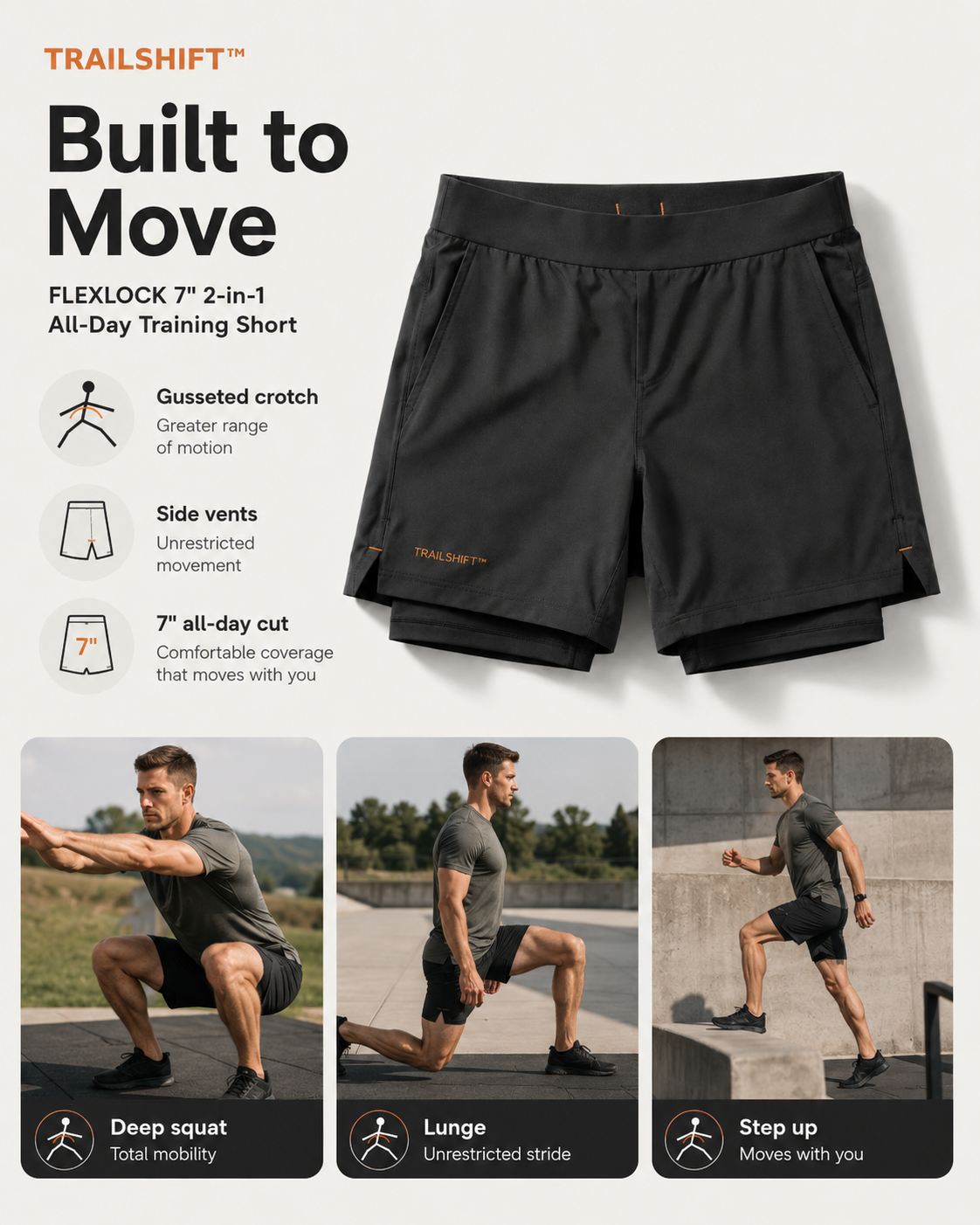 TRAILSHIFT™ FLEXLOCK 7" 2-in-1 All-Day Training Short - view 3