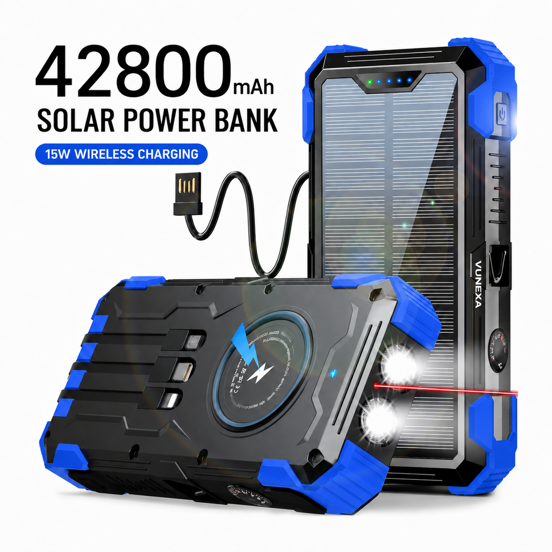 VUNEXA PN-W33A 42800mAh solar power bank in Blue