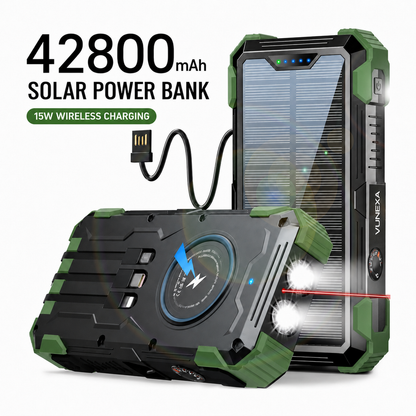 VUNEXA PN-W33A 42800mAh solar power bank in Green