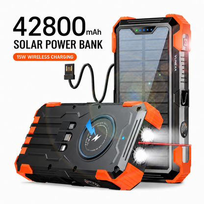 VUNEXA PN-W33A 42800mAh solar power bank in Orange