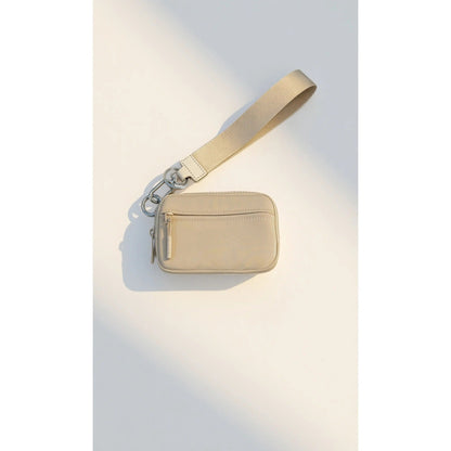 vevolora RFID compact wristlet wallet in Beige