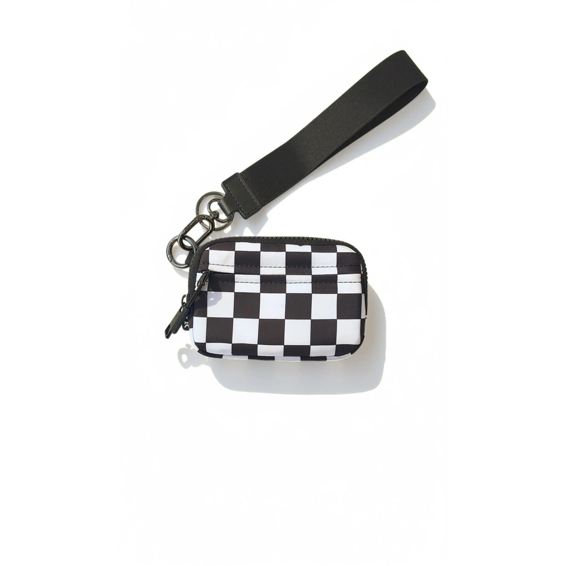 vevolora RFID compact wristlet wallet in Black Checkered