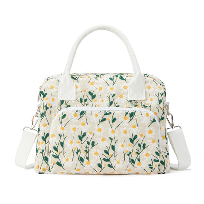 Vevolora Variant | vevolora-11l-insulated-lunch-tote | embroidered white daisy